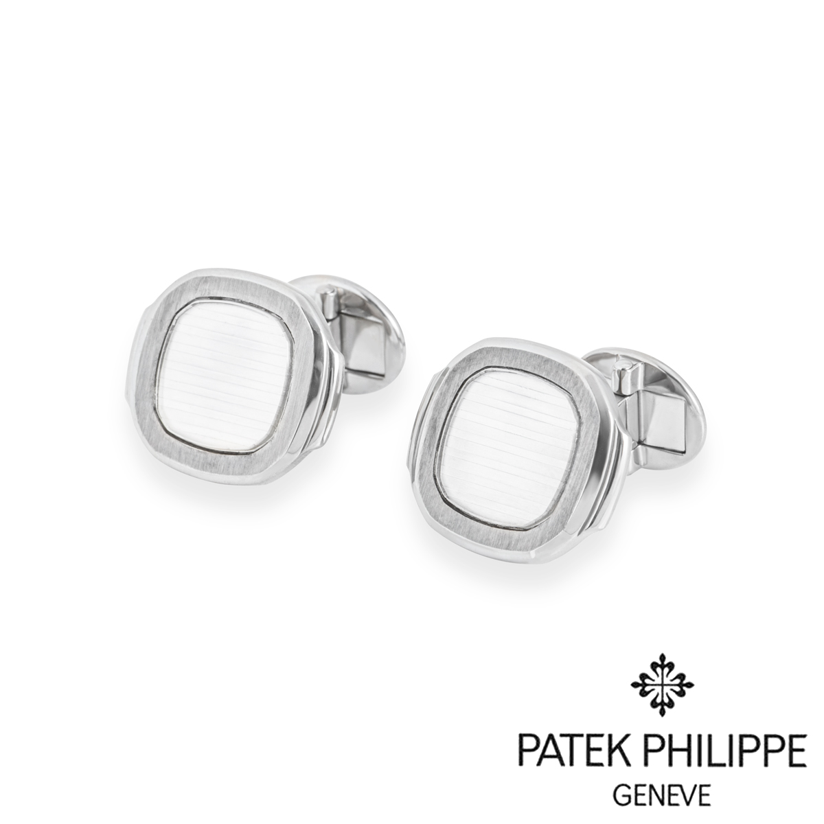 Patek Philippe White Gold Nautilus Cufflinks 205.9057G-012